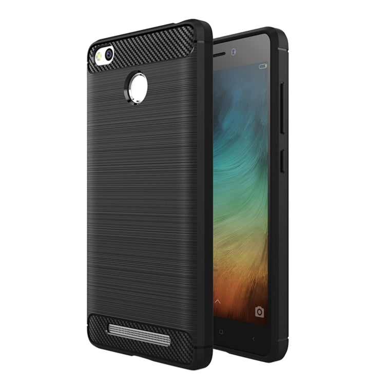 For Xiaomi Redmi 3S Brushed Texture Carbon Fiber TPU Protective Case