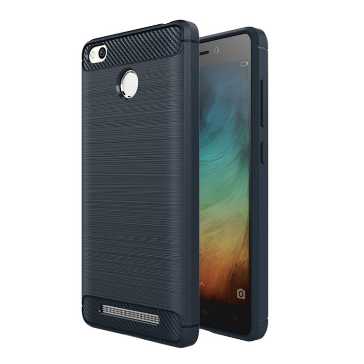 For Xiaomi Redmi 3S Brushed Texture Carbon Fiber TPU Protective Case