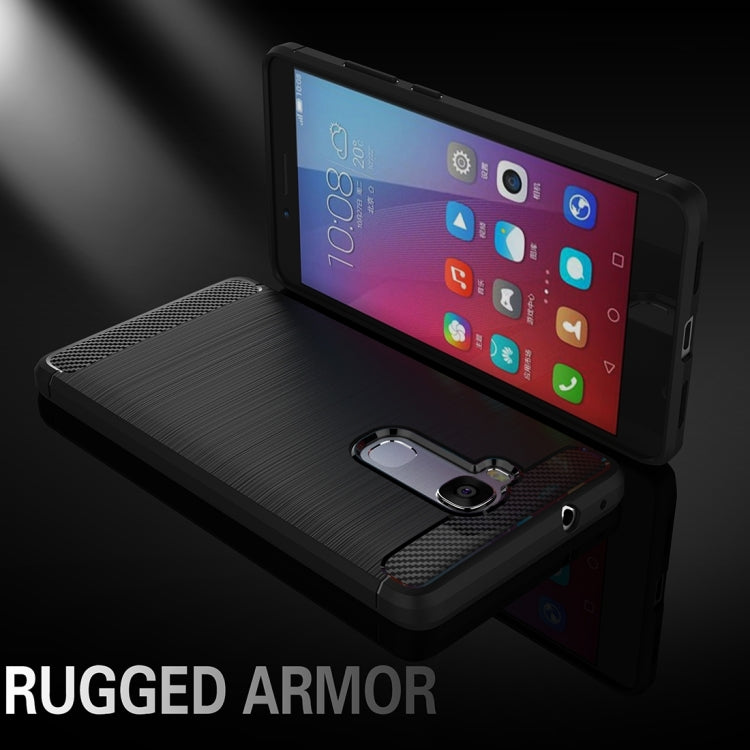 For Huawei Honor 5X Brushed Texture Carbon Fiber TPU Protective Case