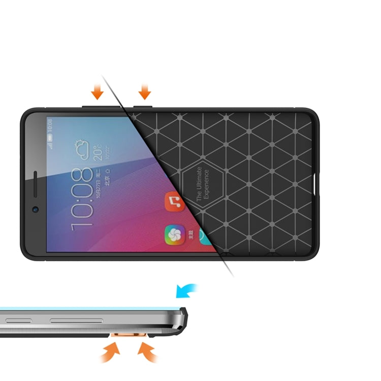 For Huawei Honor 5X Brushed Texture Carbon Fiber TPU Protective Case
