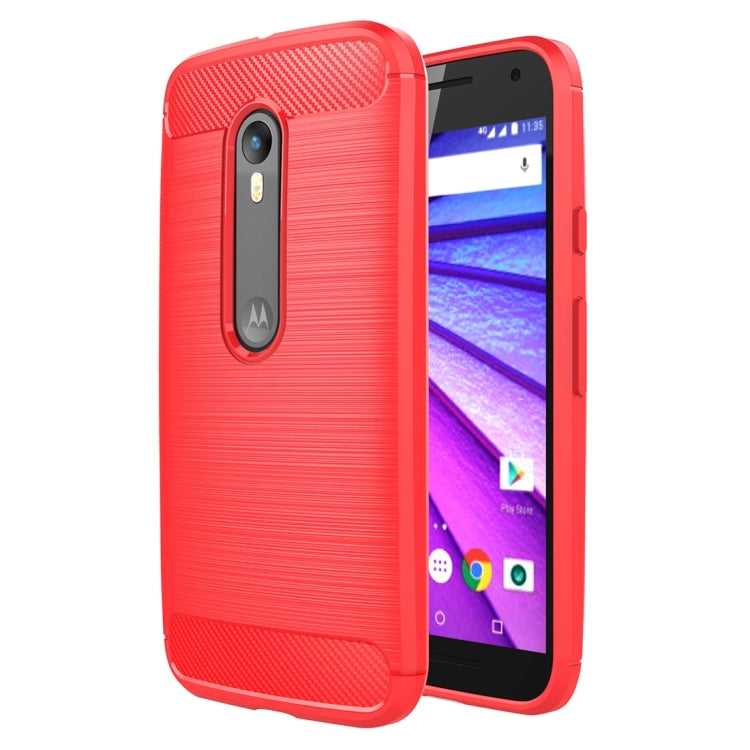 For Motorola Moto G (3rd Gen.) Brushed Texture Carbon Fiber TPU Protective Case