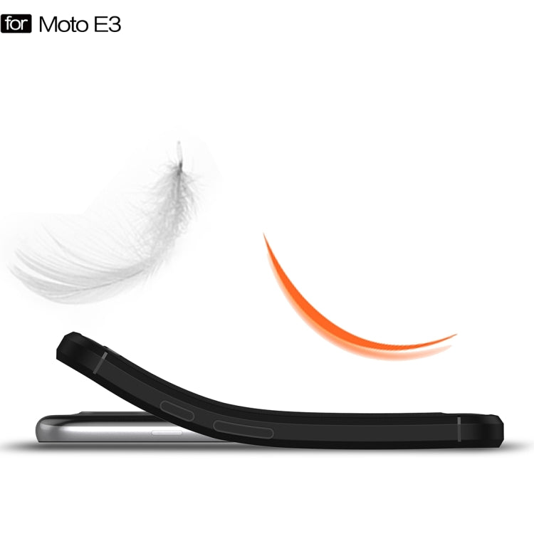 For Motorola Moto E3 Brushed Texture Carbon Fiber TPU Protective Case