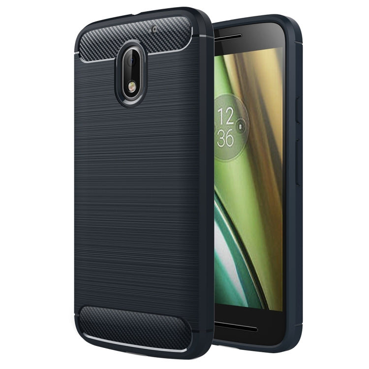 For Motorola Moto E3 Brushed Texture Carbon Fiber TPU Protective Case