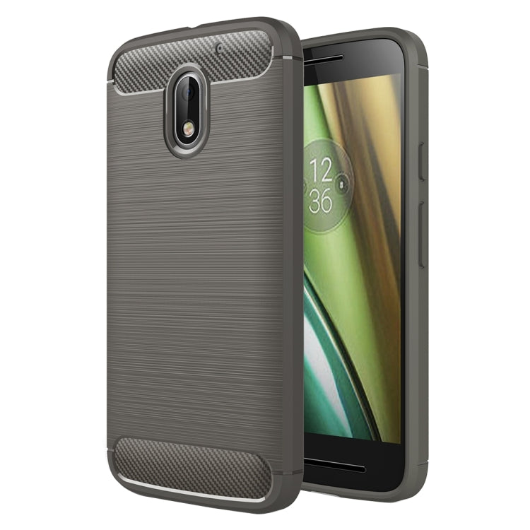 For Motorola Moto E3 Brushed Texture Carbon Fiber TPU Protective Case