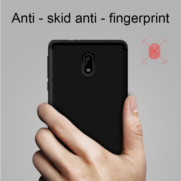 For Nokia 3 Cross Texture 0.3mm Ultra-thin TPU Full Coverage Shockproof Soft Protective Back Cover Case(Black)