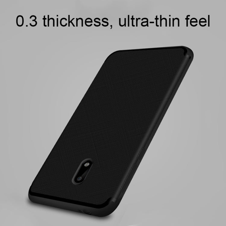 For Nokia 3 Cross Texture 0.3mm Ultra-thin TPU Full Coverage Shockproof Soft Protective Back Cover Case(Black)