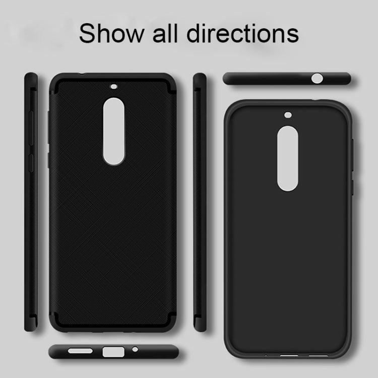 For Nokia 5 Cross Texture 0.3mm Ultra-thin TPU Full Coverage Shockproof Soft Protective Back Cover Case (navy)