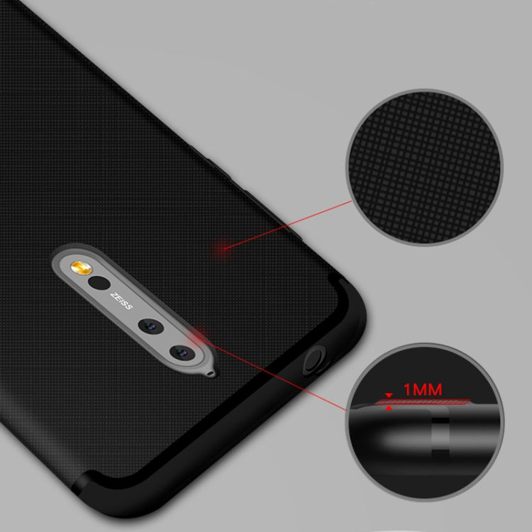 For Nokia 8 Cross Texture 0.3mm Ultra-thin TPU Full Coverage Shockproof Soft Protective Back Cover Case (Red)