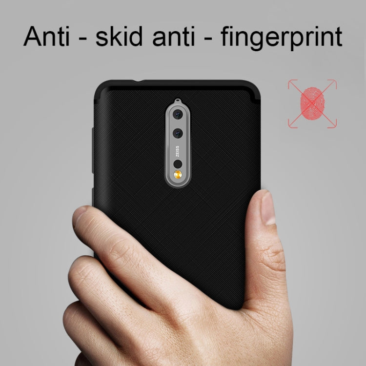 For Nokia 8 Cross Texture 0.3mm Ultra-thin TPU Full Coverage Shockproof Soft Protective Back Cover Case (Red)