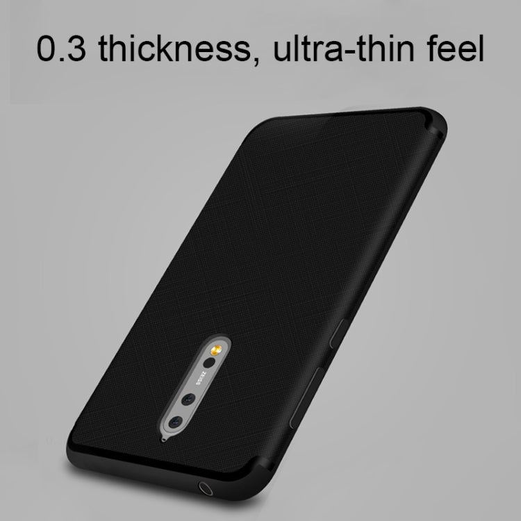 For Nokia 8 Cross Texture 0.3mm Ultra-thin TPU Full Coverage Shockproof Soft Protective Back Cover Case (Red)