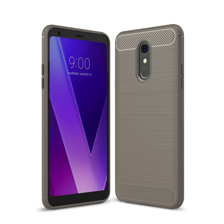 Brushed Texture Carbon Fiber Shockproof TPU Case for LG Q Stylus