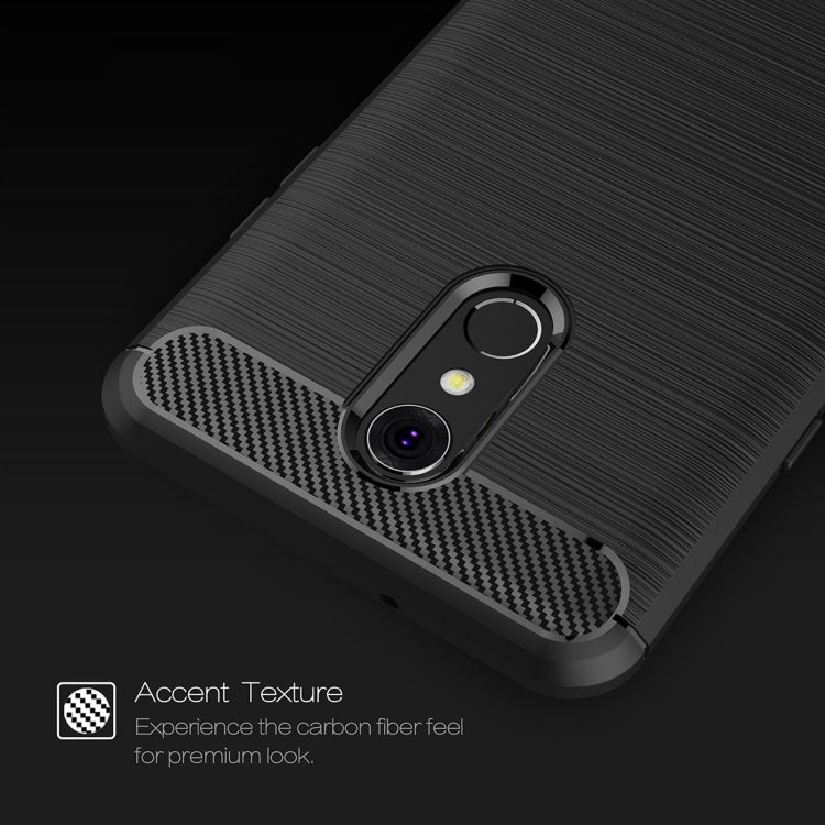 Brushed Texture Carbon Fiber Shockproof TPU Case for LG Q Stylus