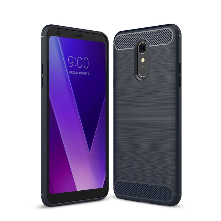 Brushed Texture Carbon Fiber Shockproof TPU Case for LG Q Stylus