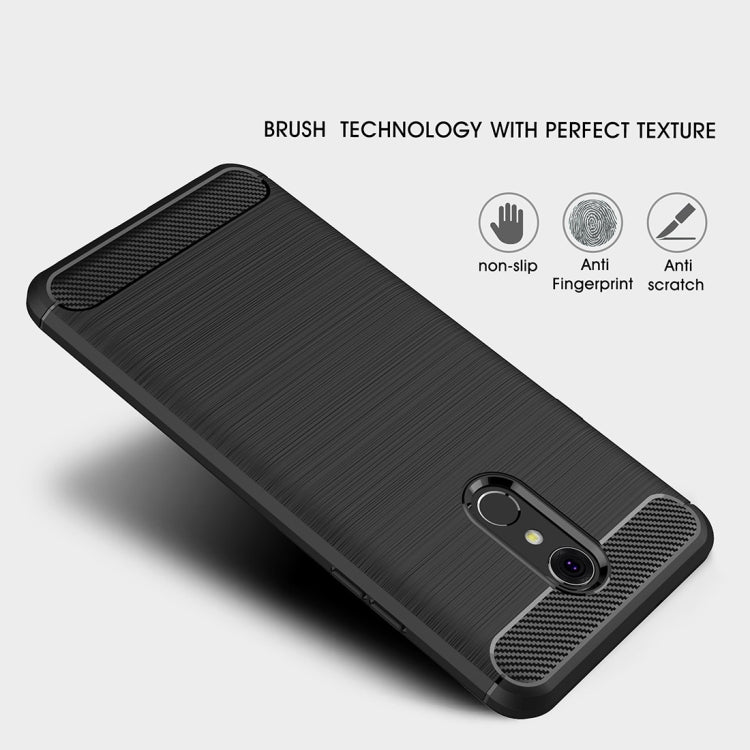 Brushed Texture Carbon Fiber Shockproof TPU Case for LG Q Stylus