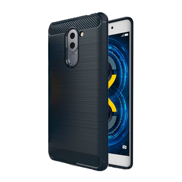 For Huawei Honor 6X(2016) Brushed Texture Carbon Fiber TPU Protective Case