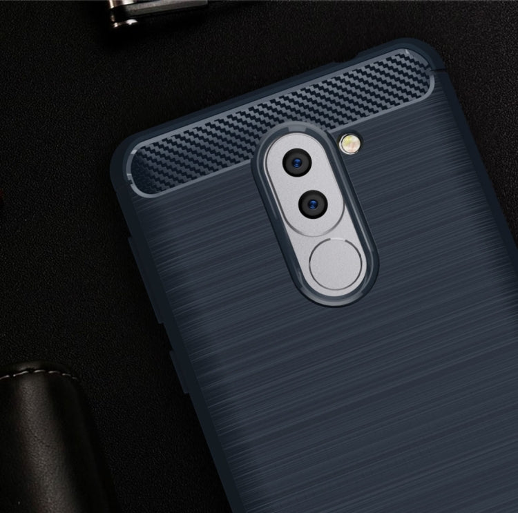 For Huawei Honor 6X(2016) Brushed Texture Carbon Fiber TPU Protective Case