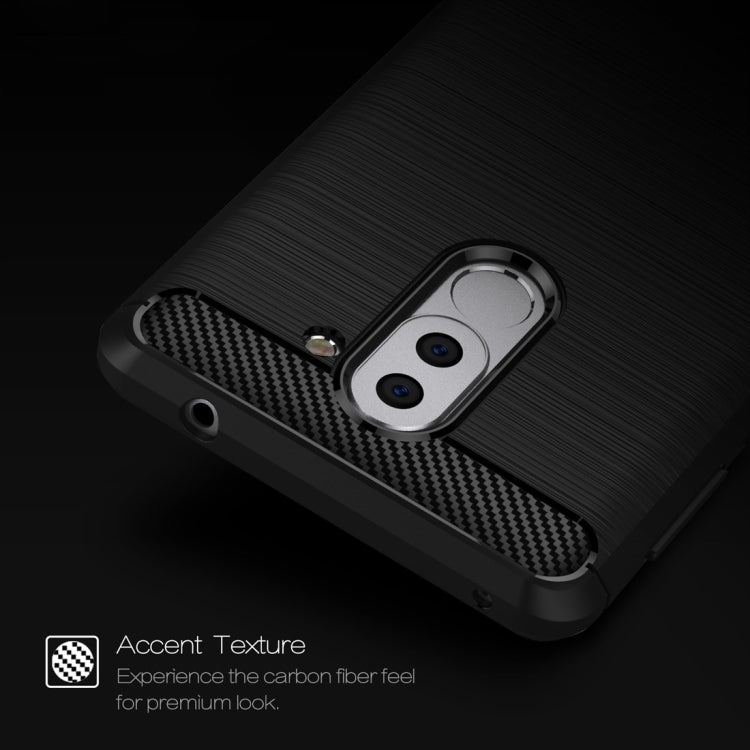 For Huawei Honor 6X(2016) Brushed Texture Carbon Fiber TPU Protective Case