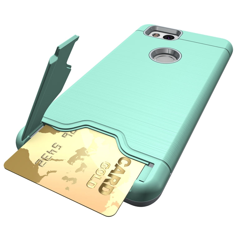 For Google Pixel 2 Brushed Texture Separable PC + TPU Protective Combination Back Case with Holder & Card Slot