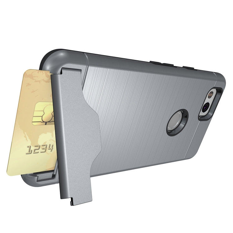 For Google Pixel 2 Brushed Texture Separable PC + TPU Protective Combination Back Case with Holder & Card Slot