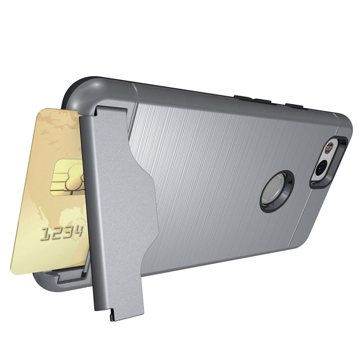 For Google Pixel 2 Brushed Texture Separable PC + TPU Protective Combination Back Case with Holder & Card Slot