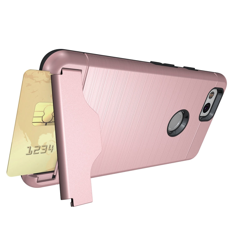 For Google Pixel 2 Brushed Texture Separable PC + TPU Protective Combination Back Case with Holder & Card Slot