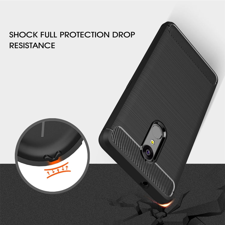For Lenovo K8 Brushed Carbon Fiber Texture TPU Shockproof Anti-slip Soft Protective Back Cover Case
