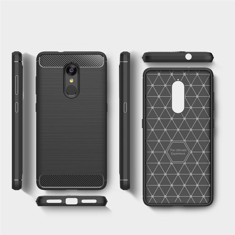 For Lenovo K8 Brushed Carbon Fiber Texture TPU Shockproof Anti-slip Soft Protective Back Cover Case