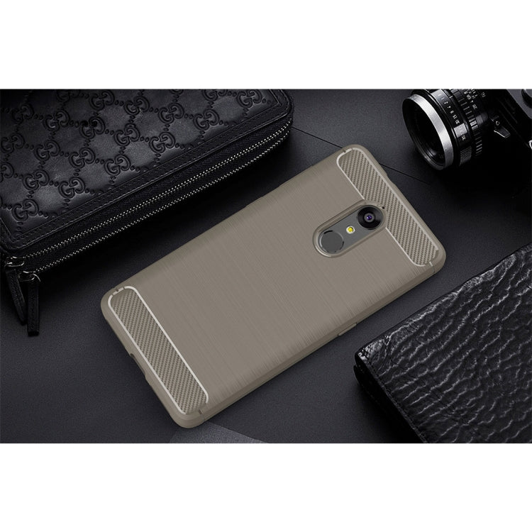 For Lenovo K8 Brushed Carbon Fiber Texture TPU Shockproof Anti-slip Soft Protective Back Cover Case
