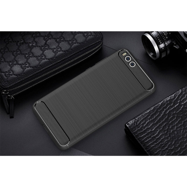 For Xiaomi Mi Note 3 Brushed Carbon Fiber Texture TPU Shockproof Anti-slip Soft Protective Back Cover Case