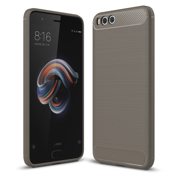 For Xiaomi Mi Note 3 Brushed Carbon Fiber Texture TPU Shockproof Anti-slip Soft Protective Back Cover Case