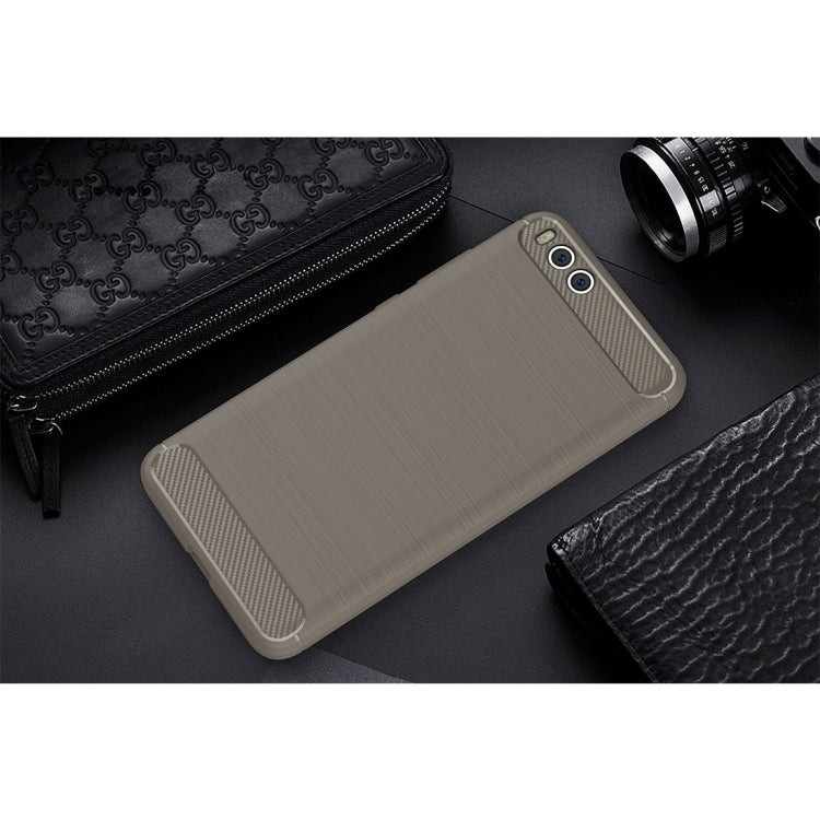 For Xiaomi Mi Note 3 Brushed Carbon Fiber Texture TPU Shockproof Anti-slip Soft Protective Back Cover Case