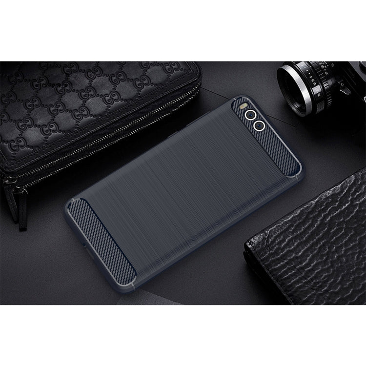 For Xiaomi Mi Note 3 Brushed Carbon Fiber Texture TPU Shockproof Anti-slip Soft Protective Back Cover Case