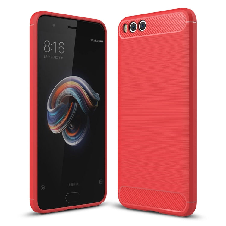 For Xiaomi Mi Note 3 Brushed Carbon Fiber Texture TPU Shockproof Anti-slip Soft Protective Back Cover Case
