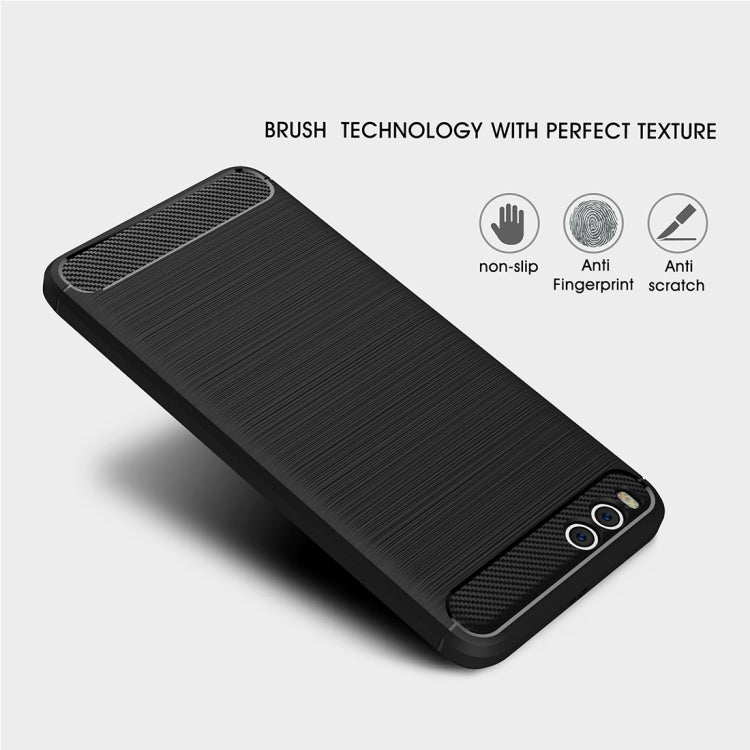 For Xiaomi Mi Note 3 Brushed Carbon Fiber Texture TPU Shockproof Anti-slip Soft Protective Back Cover Case