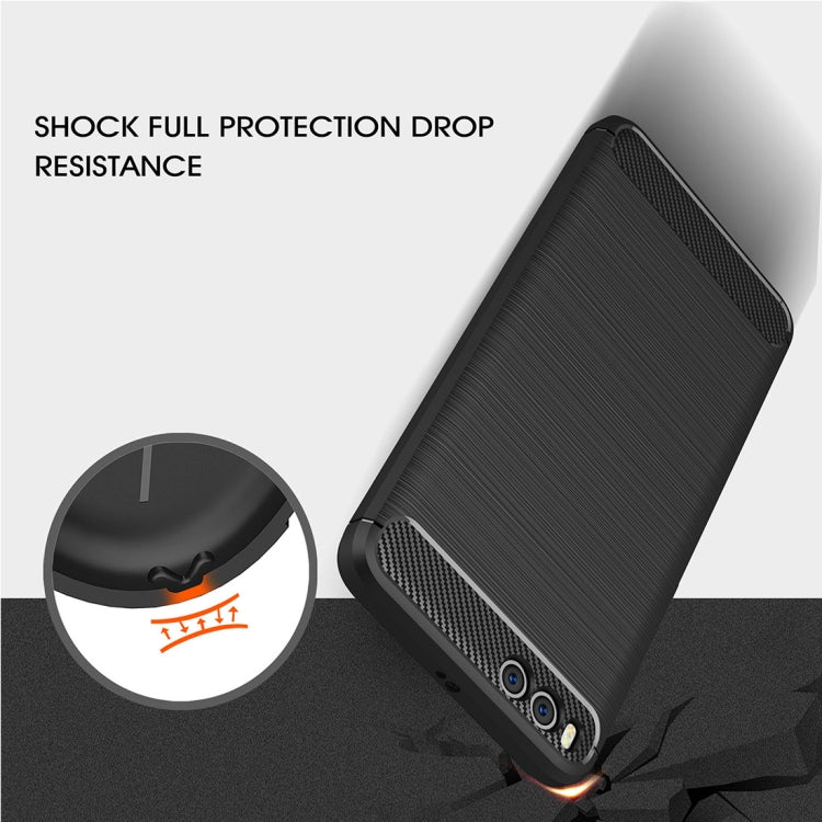 For Xiaomi Mi Note 3 Brushed Carbon Fiber Texture TPU Shockproof Anti-slip Soft Protective Back Cover Case