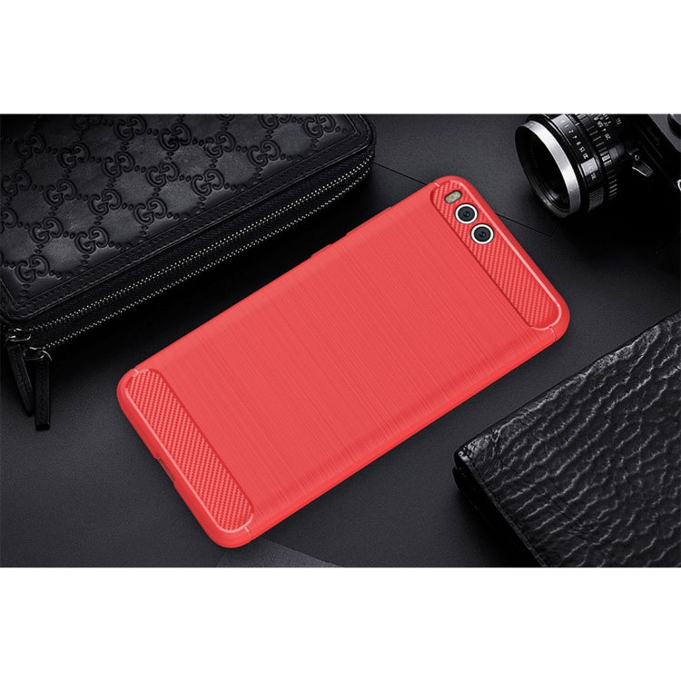 For Xiaomi Mi Note 3 Brushed Carbon Fiber Texture TPU Shockproof Anti-slip Soft Protective Back Cover Case