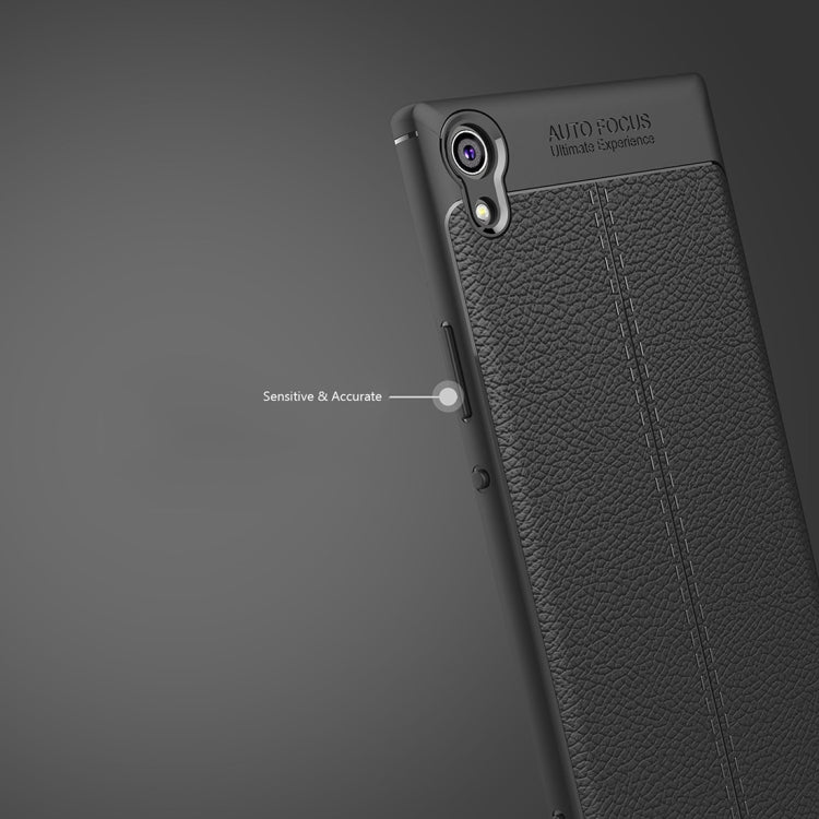 For Sony Xperia XA1 Litchi Texture Design Soft TPU Anti-skip Protective Cover Back Case