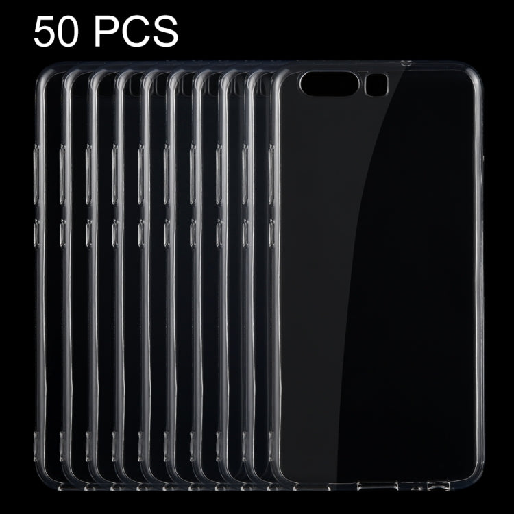 50 PCS for Huawei P10 0.75mm Ultra-thin Transparent TPU Protective Case