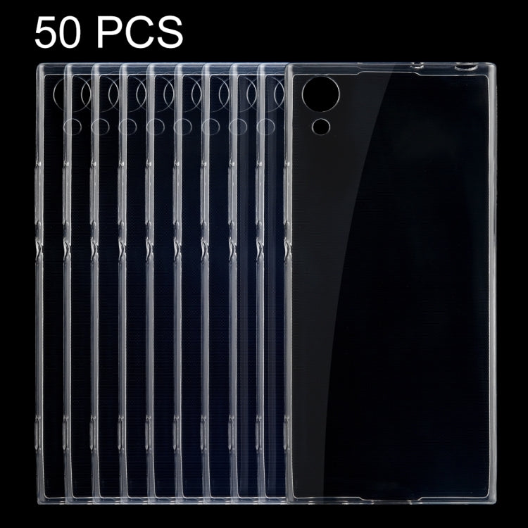 50 PCS for Sony Xperia XA1 0.75mm Ultra-thin Transparent TPU Protective Case