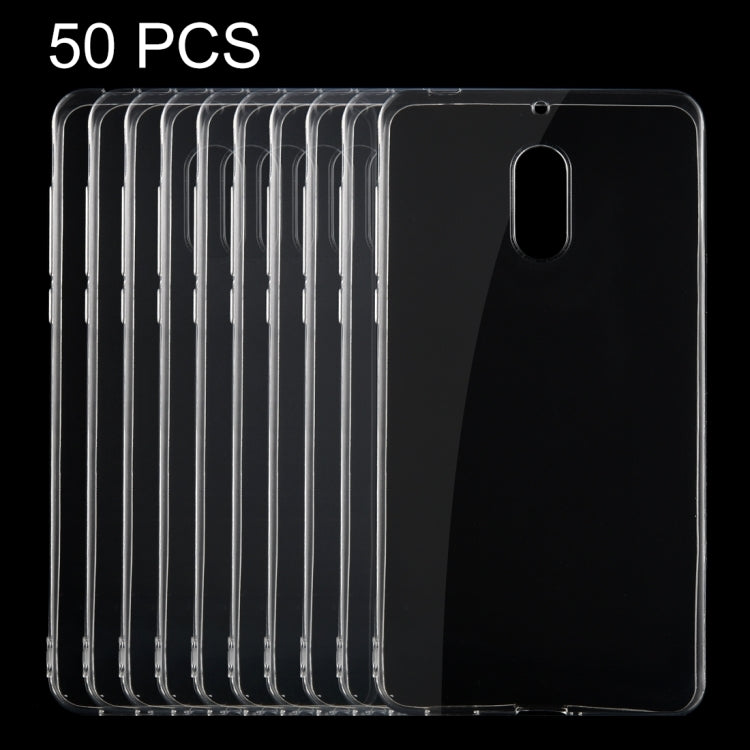 50 PCS for Nokia 6 0.75mm Ultra-thin Transparent TPU Protective Case