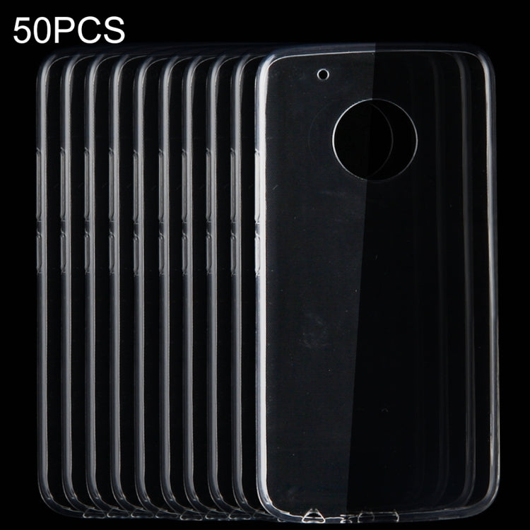 50 PCS for Motorola Moto G5 Plus 0.75mm Ultra-thin Transparent TPU Protective Case