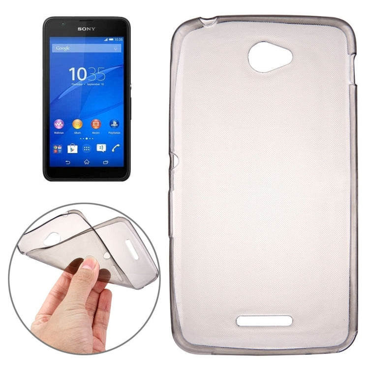 For Sony Xperia E4 0.75mm Ultra-thin Transparent TPU Protective Case(Grey)