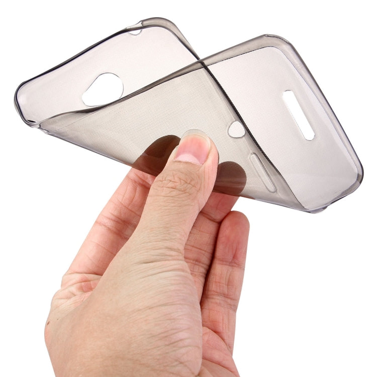 For Sony Xperia E4 0.75mm Ultra-thin Transparent TPU Protective Case(Grey)