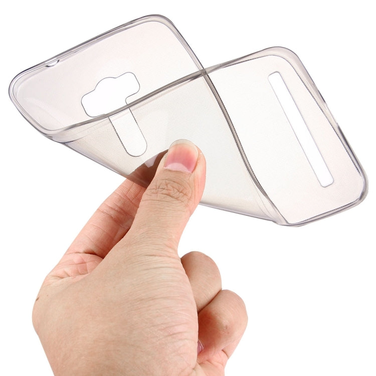 For Asus ZenFone Selfie / ZD551KL 0.75mm Ultra-thin Transparent TPU Protective Case(Grey)