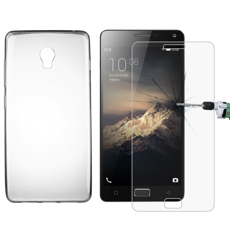 2 in 1 for Lenovo Vibe P1 (S-MPH-1082) & P1C58 (MPH0767) & P1C72 Soft Transparent TPU Protective Case Back Shell Cover + Tempered Glass Screen Film Protector