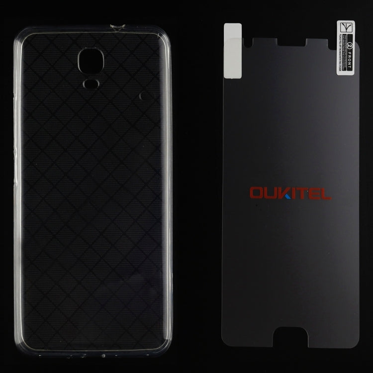 OUKITEL for K6000 Plus (MPH2434) Transparent TPU Protective Case + Tempered Glass Screen Film