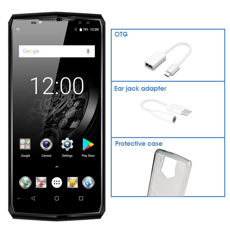 OUKITEL for K10 (MPH1378) TPU Case + OTG Cable + USB-C / Type-C to 3.5mm Jack Adapter