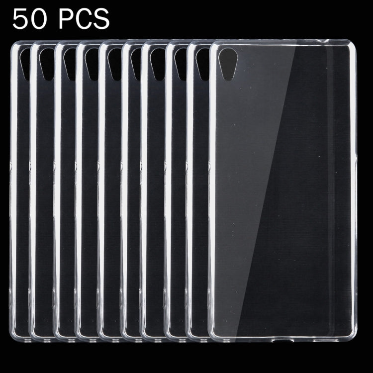 50 PCS for Sony Xperia C6 0.75mm Ultra-thin Transparent TPU Protective Case(Transparent)