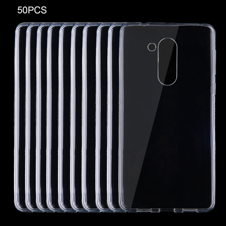 50 PCS for Huawei Honor 6X 0.75mm Ultra-thin Transparent TPU Protective Case(Transparent)