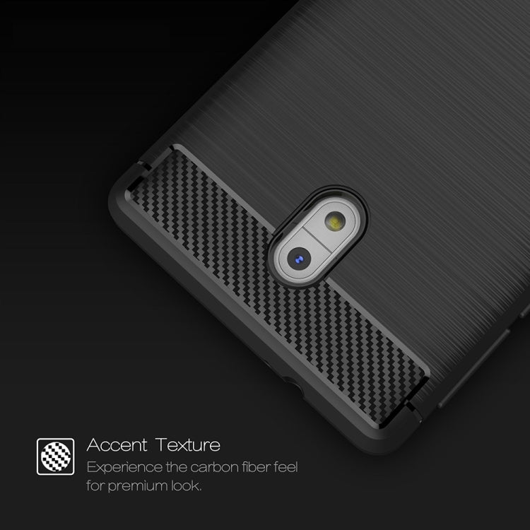 For Nokia 3 Brushed Carbon Fiber Texture Shockproof TPU Protective Cover Case